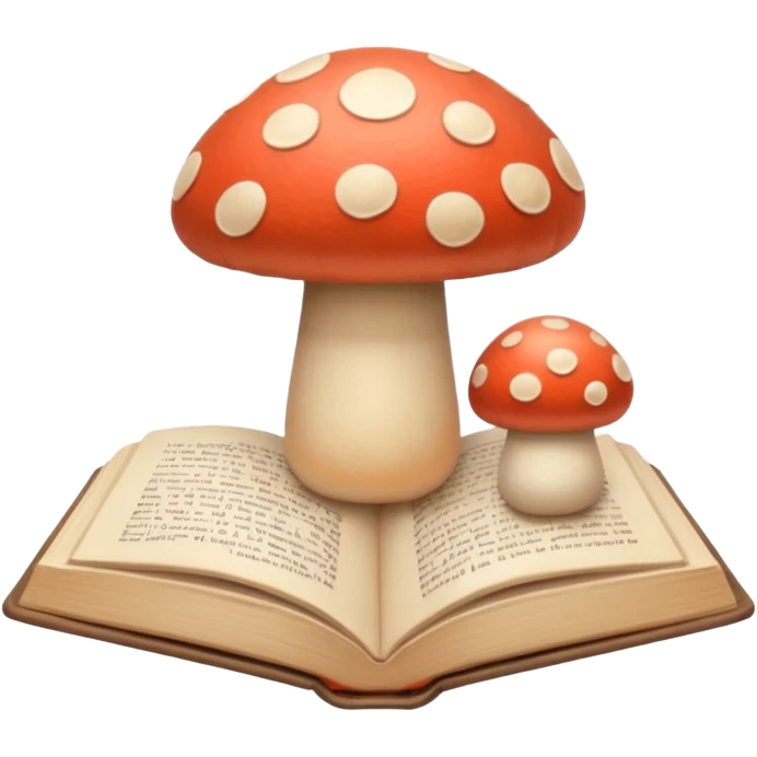 Cozy aesthetic beige mushroom and book emoji