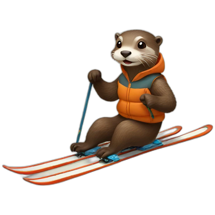 otter skiing emoji