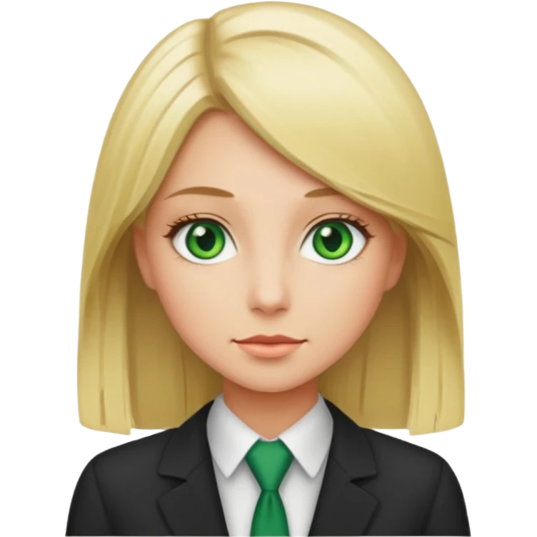 Green eyes office girl with straight hair blonde emoji