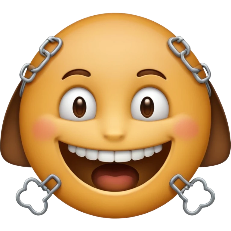 Brown emoji with braces  emoji