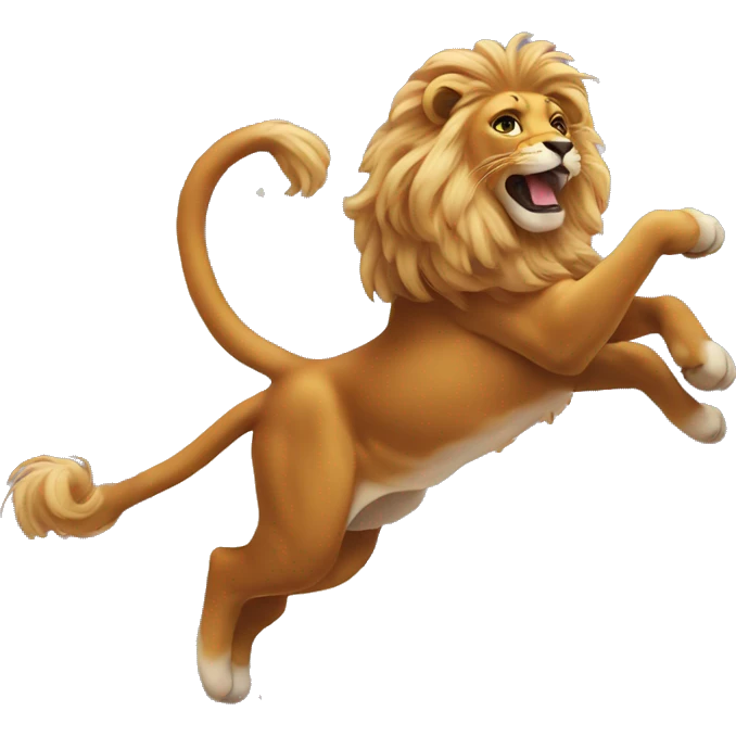 Leo jumping over moon emoji