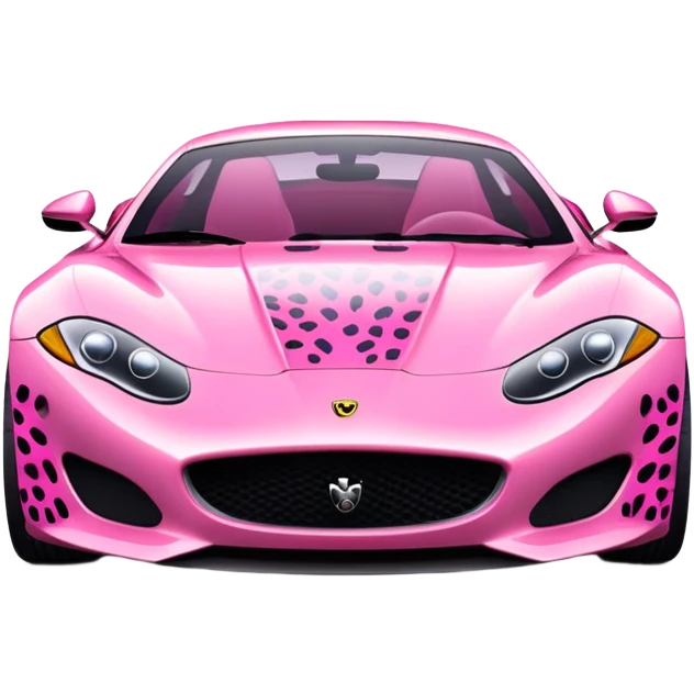 pink cheetah print sportscar emoji