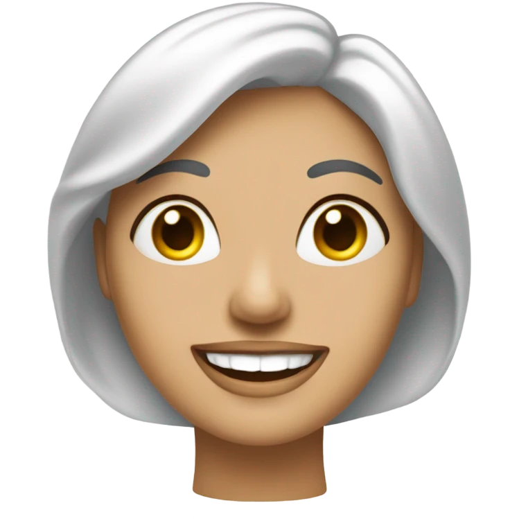 Risada medio blanca flaca ojos grandes y lavios carnosos  emoji