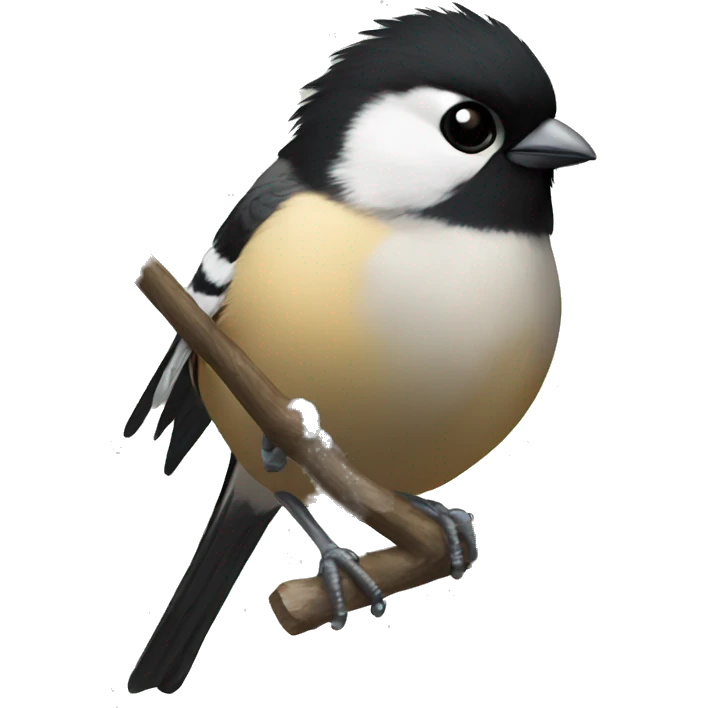 Black-headed tit bird emoji