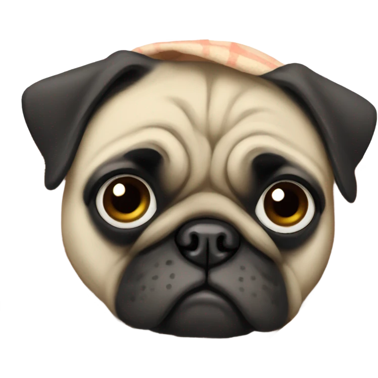sad pug with blanket emoji