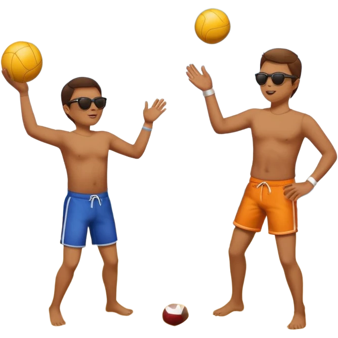 Throwing a ball at the beach to another person. Only one ball. emoji