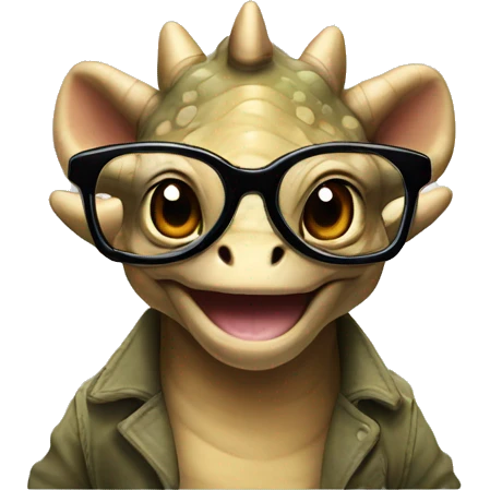 Triceratops with glasse emoji