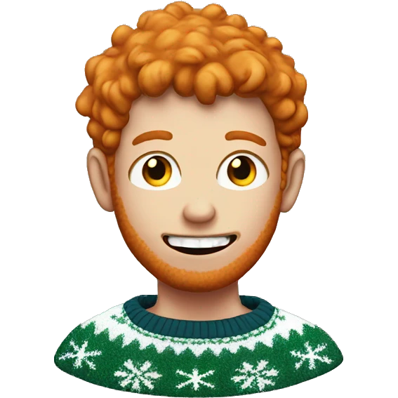 An ugly ginger teen with a dirty Christmas jumper emoji