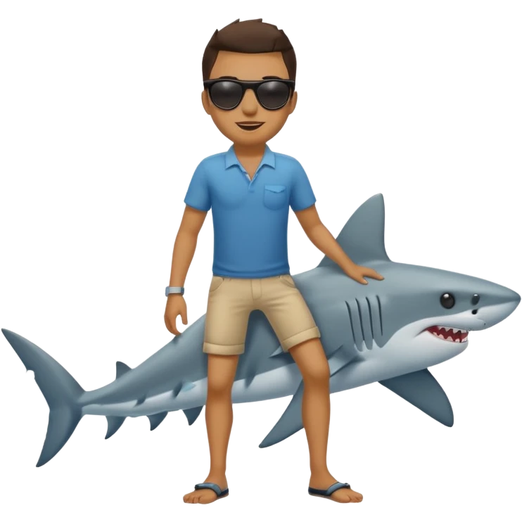 Shark with human legs with shades on emoji