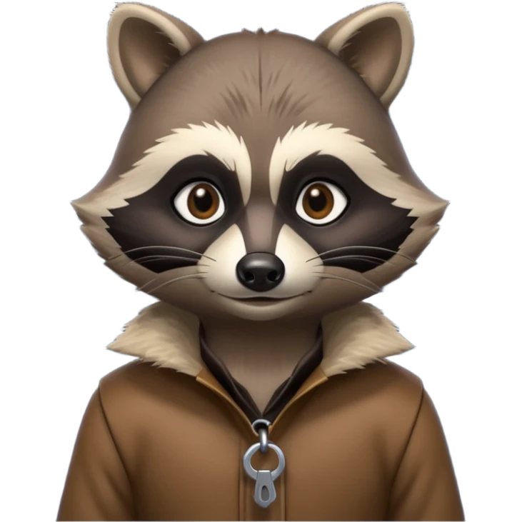 burglar raccoon portrait, head and shoulders only, key hanging on collar, stealthy look, nighttime thief vibe, 3D cartoon, mobile game icon style, clean background, no text, no watermark
 emoji