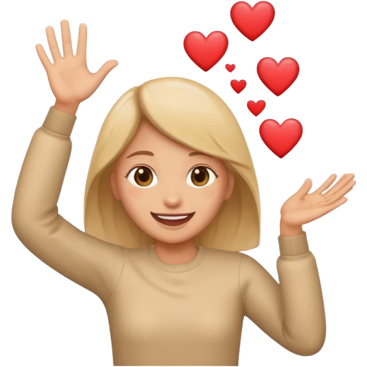 throwing up hearts emoji
