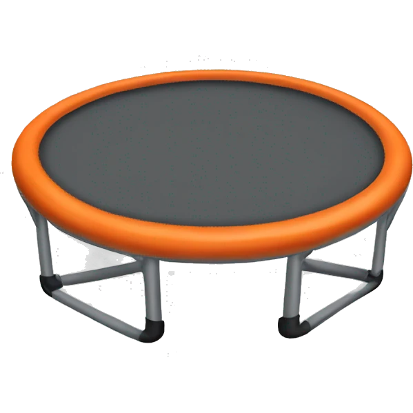 a trampoline, black, gray and burnt orange
 emoji