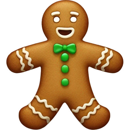 Beige gingerbread man emoji