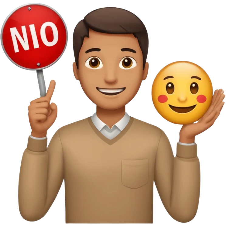 smiling man with a 'no problem' sign emoji