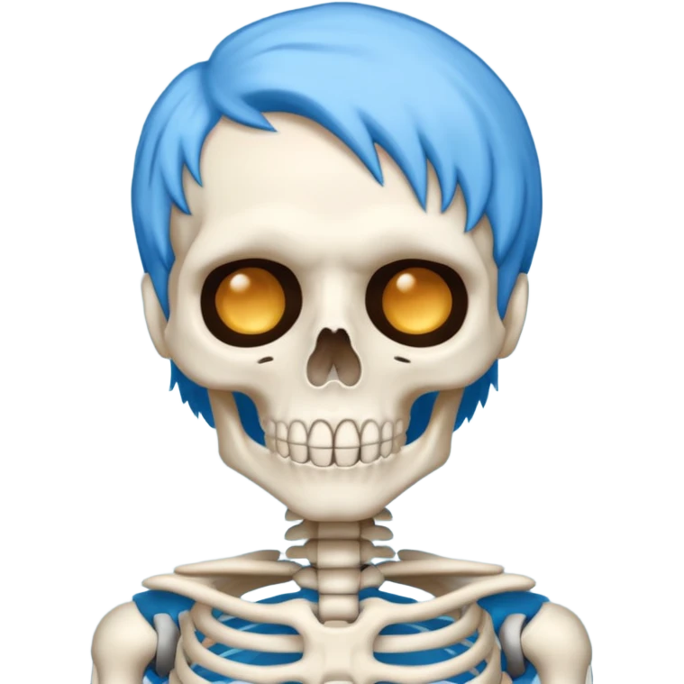 blue haired skeleton emoji