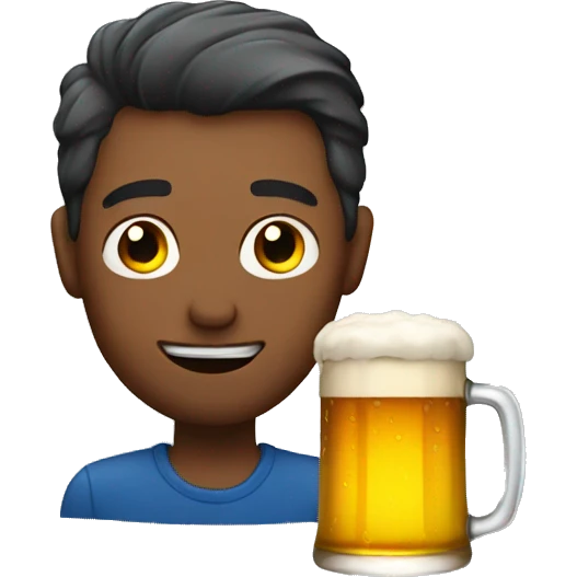 Man with beer emoji