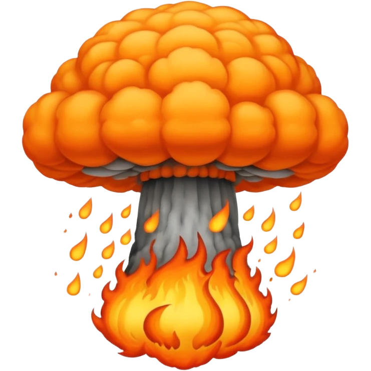 Can we make a nuclair bomb musroom cloud emoji, and make it very nuclair. Like everything on the world will burn and explode and stuff. So you will never survive this thing okay? emoji