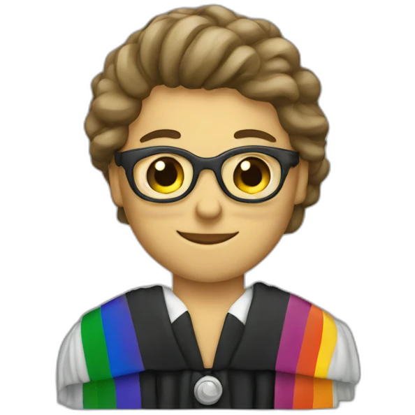 judge with pride flag emoji