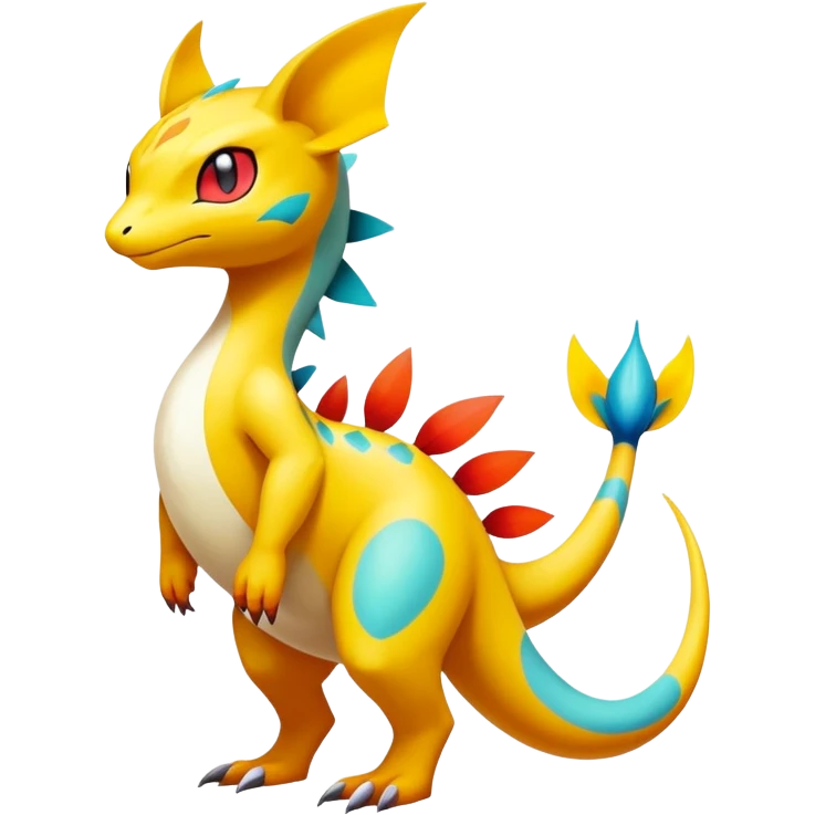 exotic fantasy-creature-Fakémon-Pokémon, full body, with random markings emoji