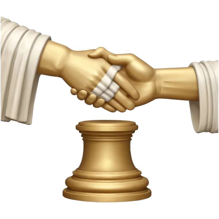 a greek statue of a handshake emoji