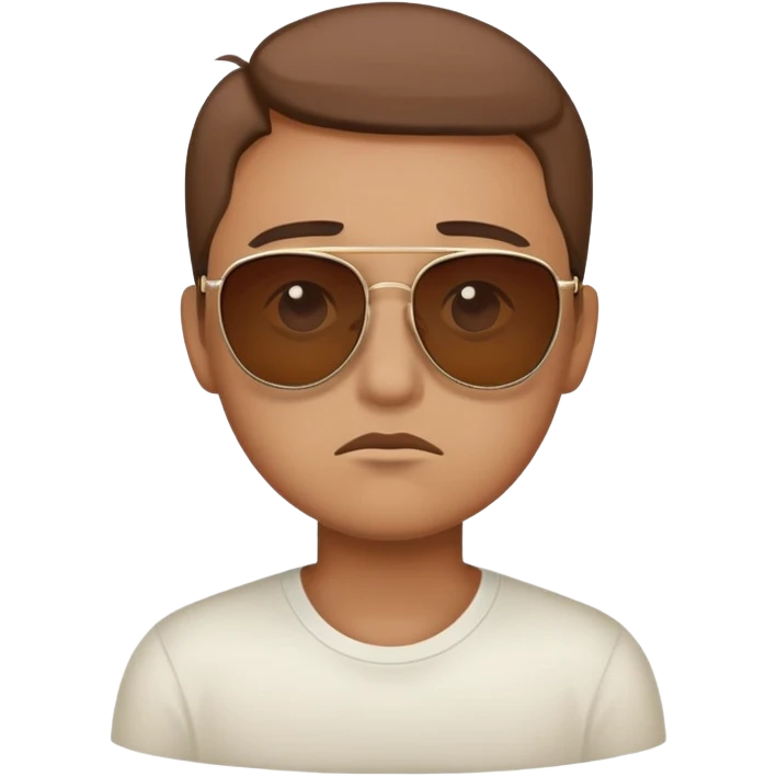 Sad face with brown sunglasses emoji