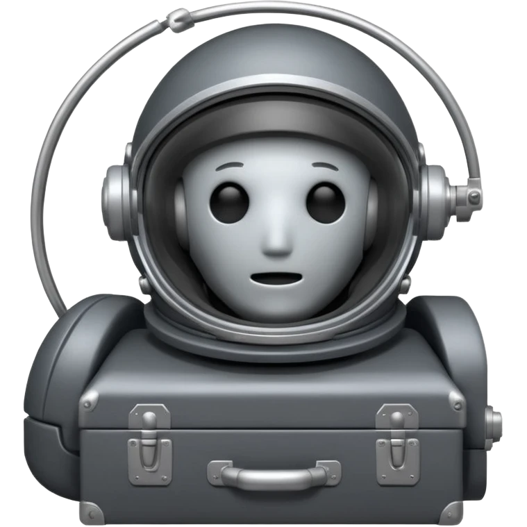 bodyless dark grey astronaut helmet, NO face, empty casket emoji