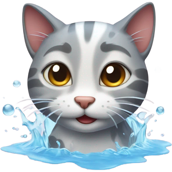 swimming cat  emoji