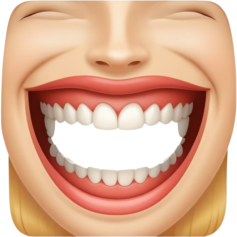 big happy smile with white teeth emoji