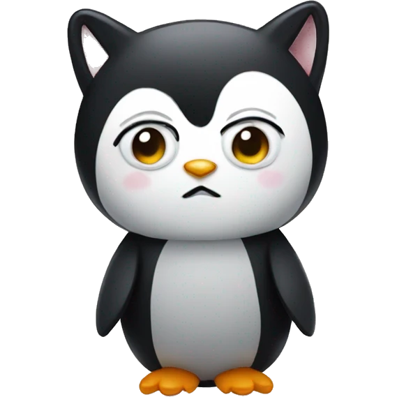 penguin with a cat costume emoji