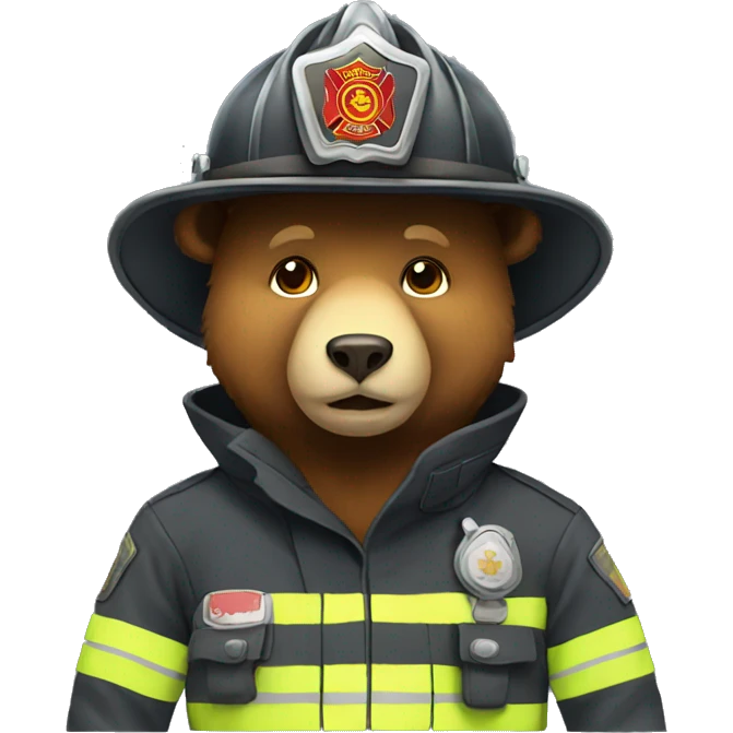 Firefighter bear emoji