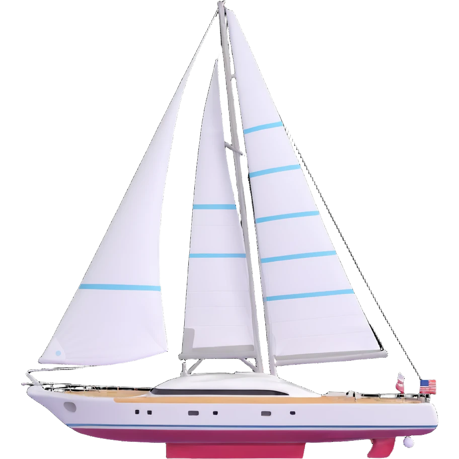 make a 70ft yacht facing to the right  emoji