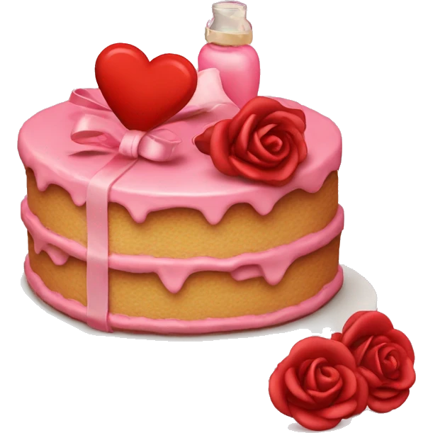 vintage valentine’s day cake emoji