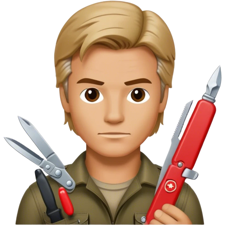 Macgyver with swiss army knife emoji