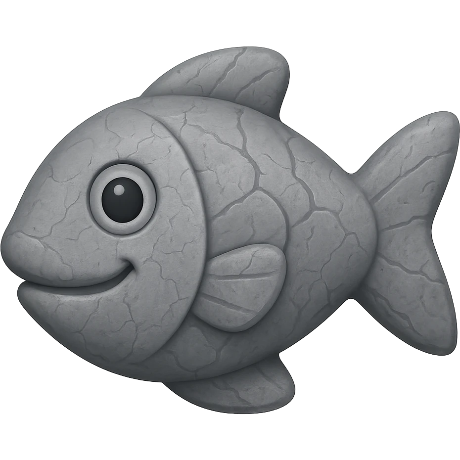 A stone that looks like a fish, emoji style emoji
