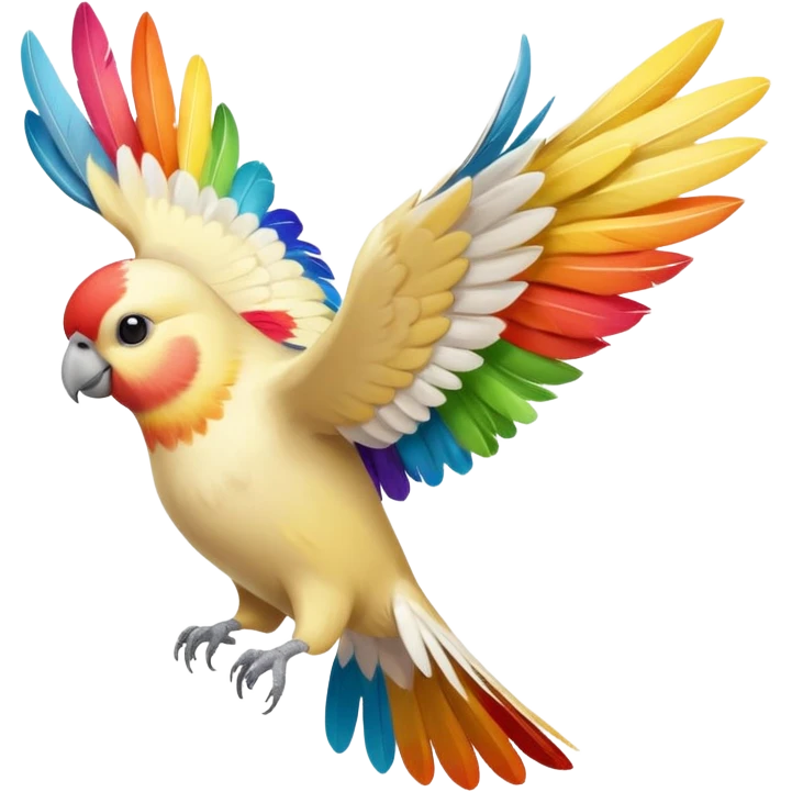 cockatiel flying happy emoji