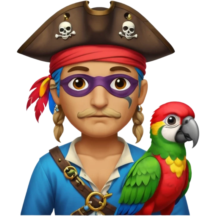 pirate and parrot emoji