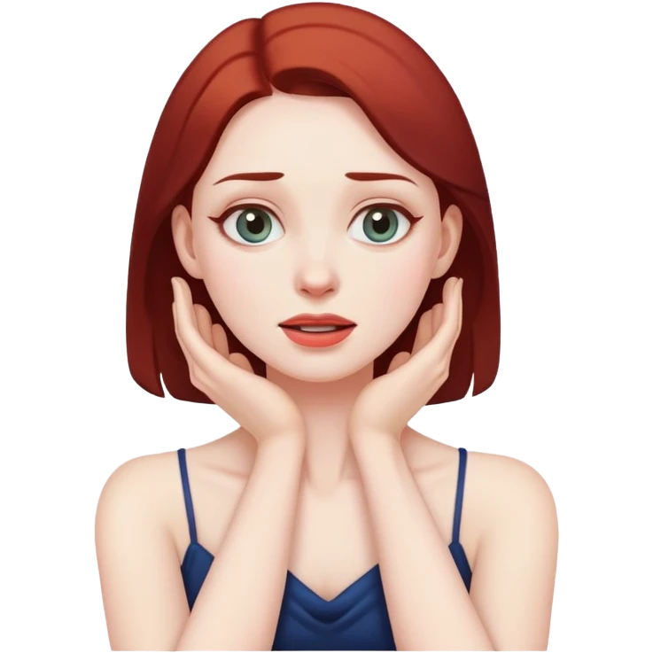 lady grabbing her neck emoji