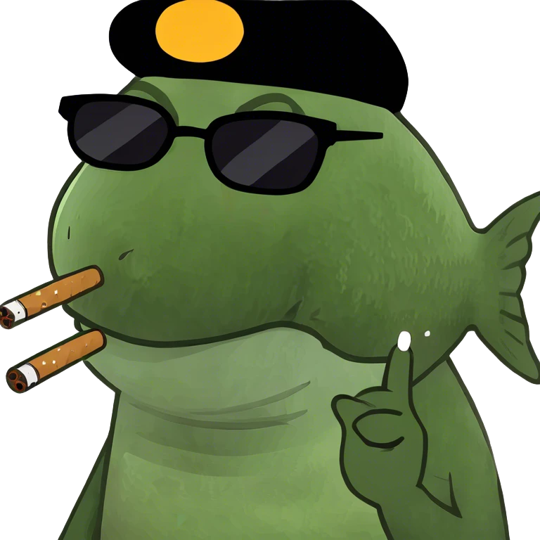 Fish smoking a blunt  emoji