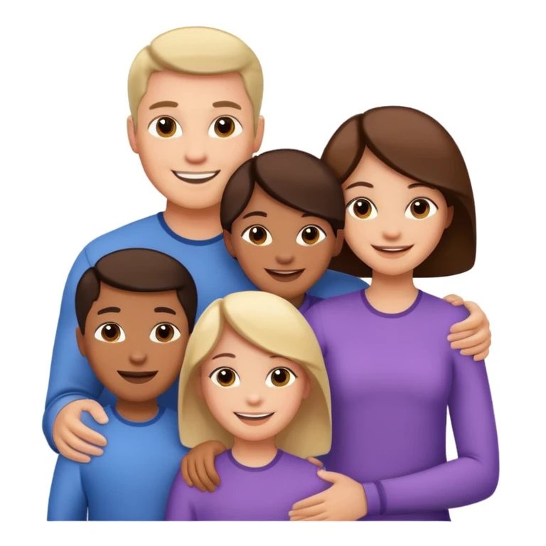 family posing for photo emoji