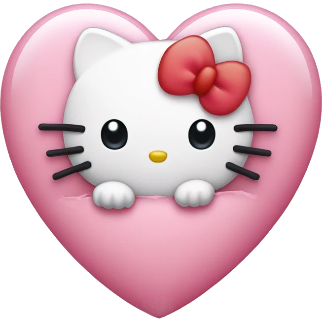 Cute hello kitty heart emoji