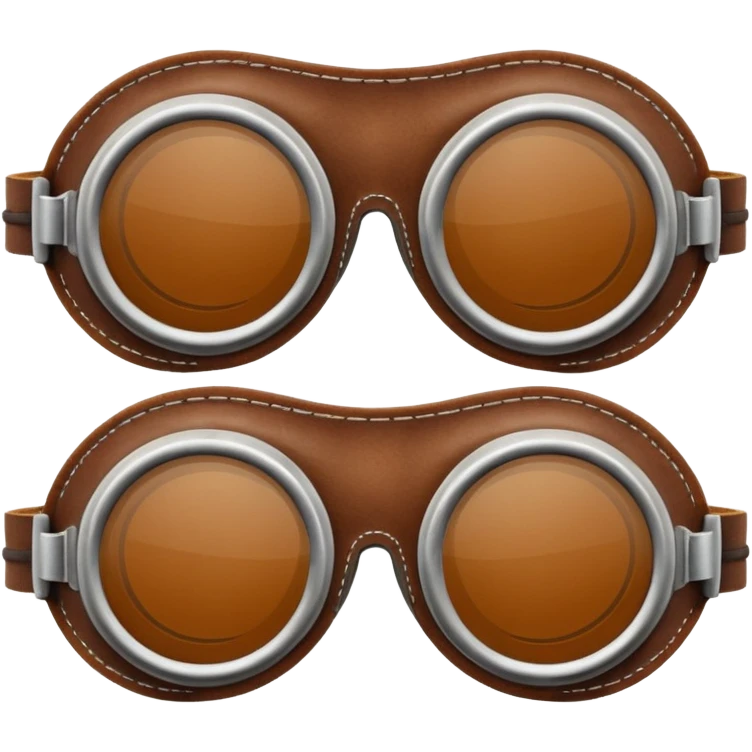 Thin round brown leather goggles emoji