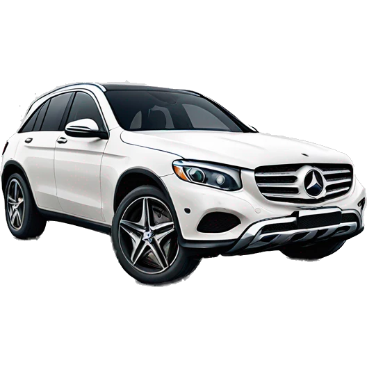 White Mercedes Benz glc 300 emoji