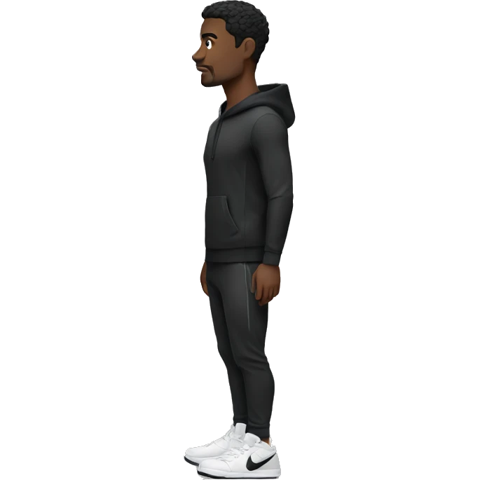 man full body, black nike tech emoji