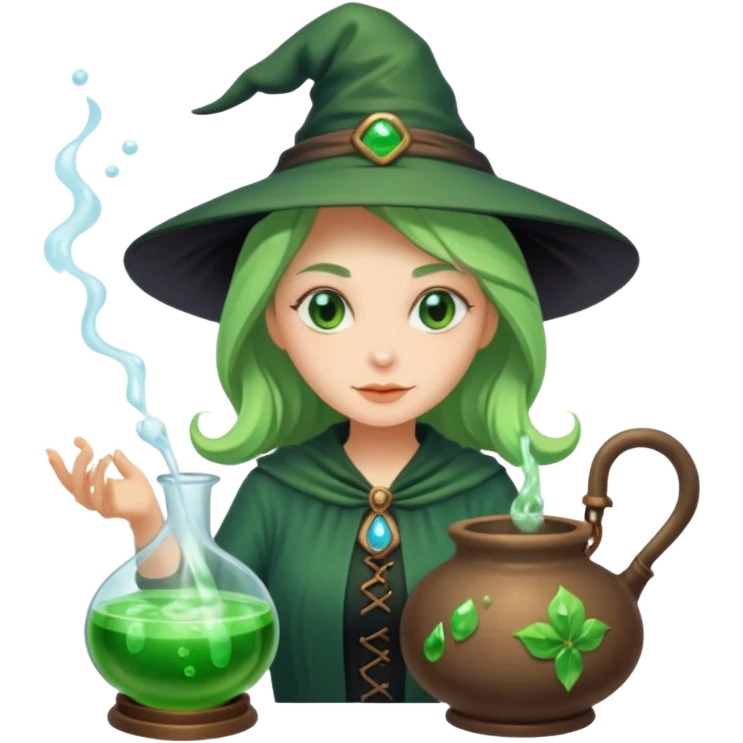 green witch cooking potion emoji
