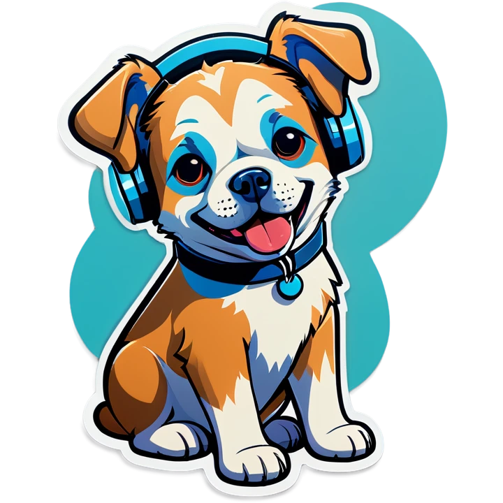 Dog with headphones  emoji