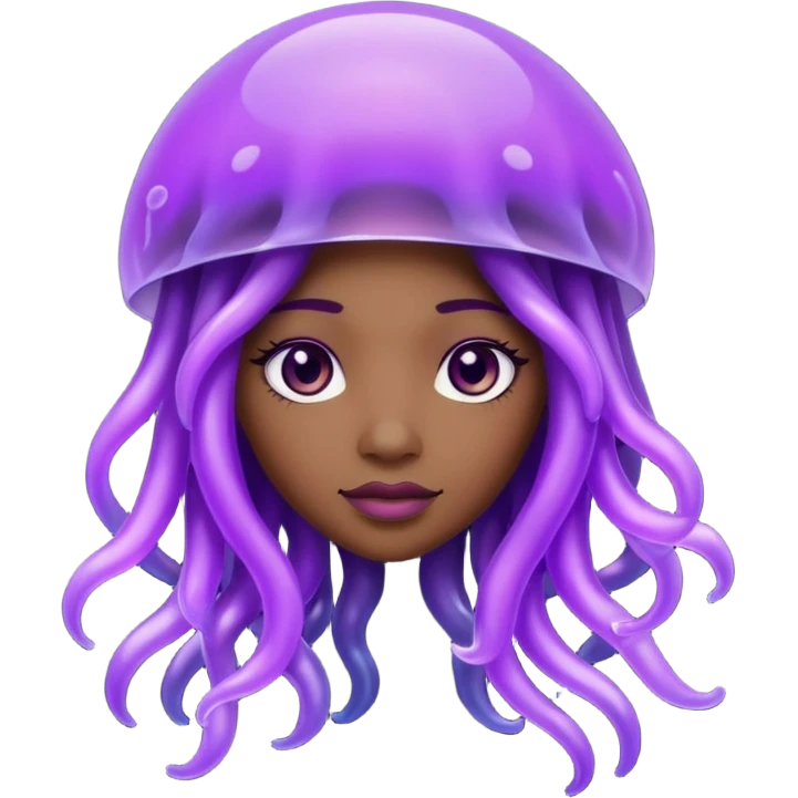  Black female purple Jellyfish character emoji