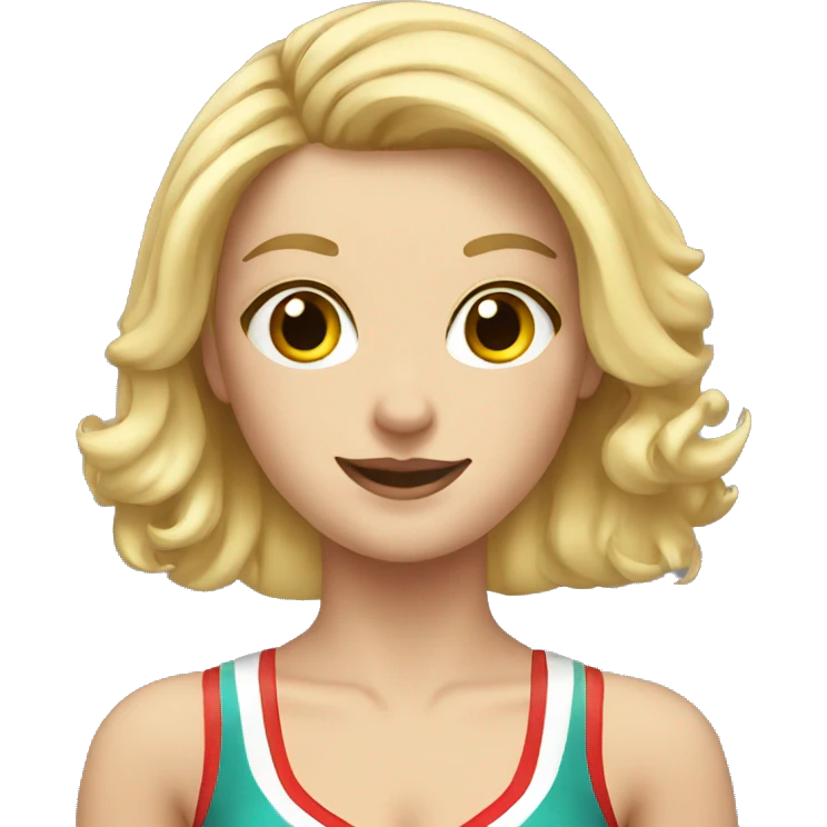Caucasian blonde hair cheerleader emoji