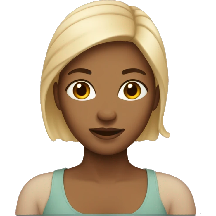 woman with neutral skin color. happy from summer emoji