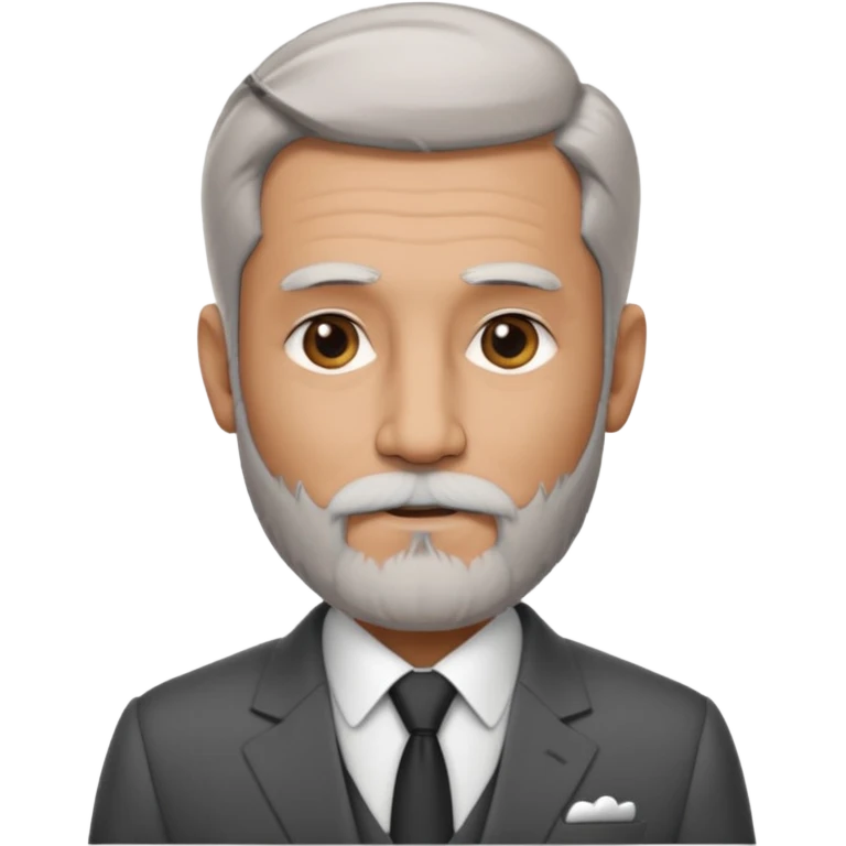 Slightly gray with frencb beard graying indian guy in suit with a bentley names professor bw tlt emoji
