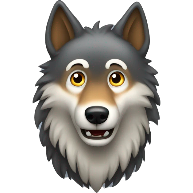Scared wolf  emoji